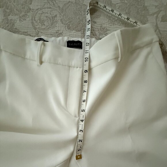 SIZE 14W TALBOTS WHITE HAMPSHIRE ANKLE PANT BRAND NEW WITH TAGS. FULLY LINED - Picture 8 of 12